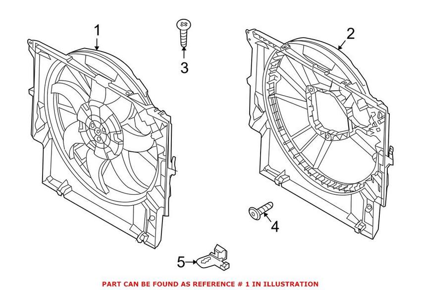 BMW Auxiliary Cooling Fan Assembly 17117590699